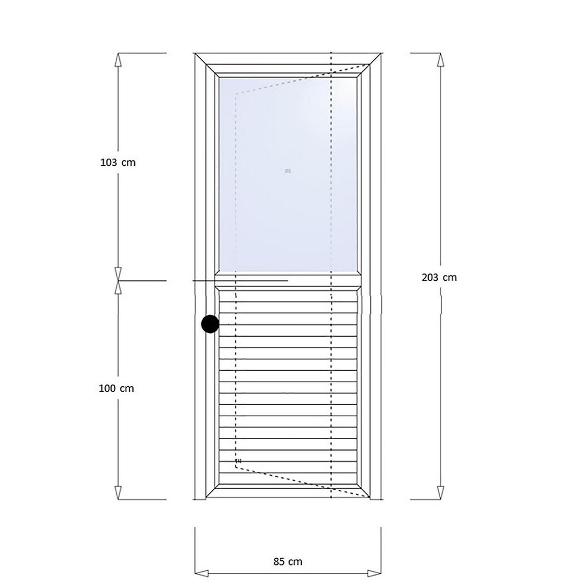 HOLZTEK - Puerta Vidriada PVC 85x203 cm VCH-0028 Blanco
