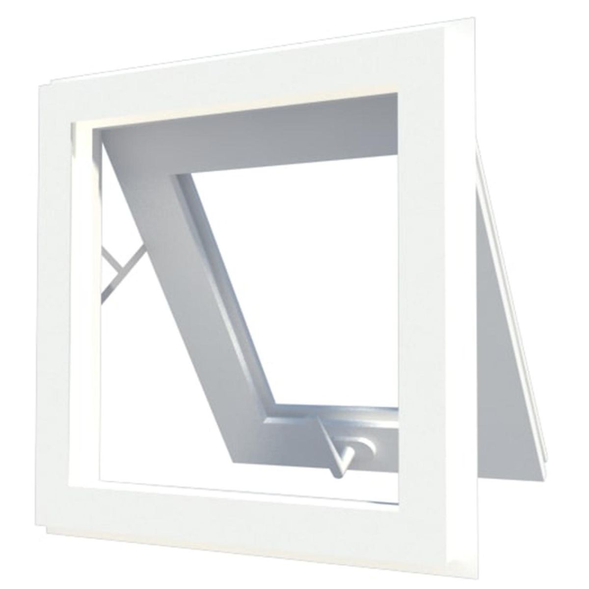 HOLZTEK - Ventana PVC Proyectante 60x120 cm Vidrio Termopanel Blanco