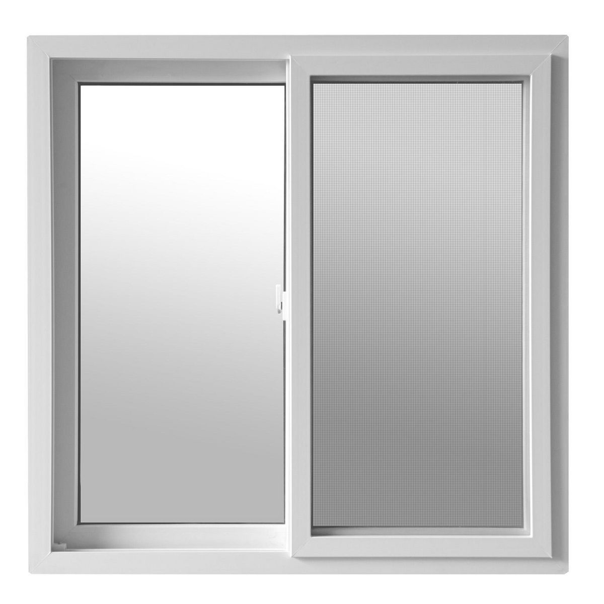 HOLZTEK - Ventana PVC Corredera 100x100 cm Vidrio Termopanel Blanco