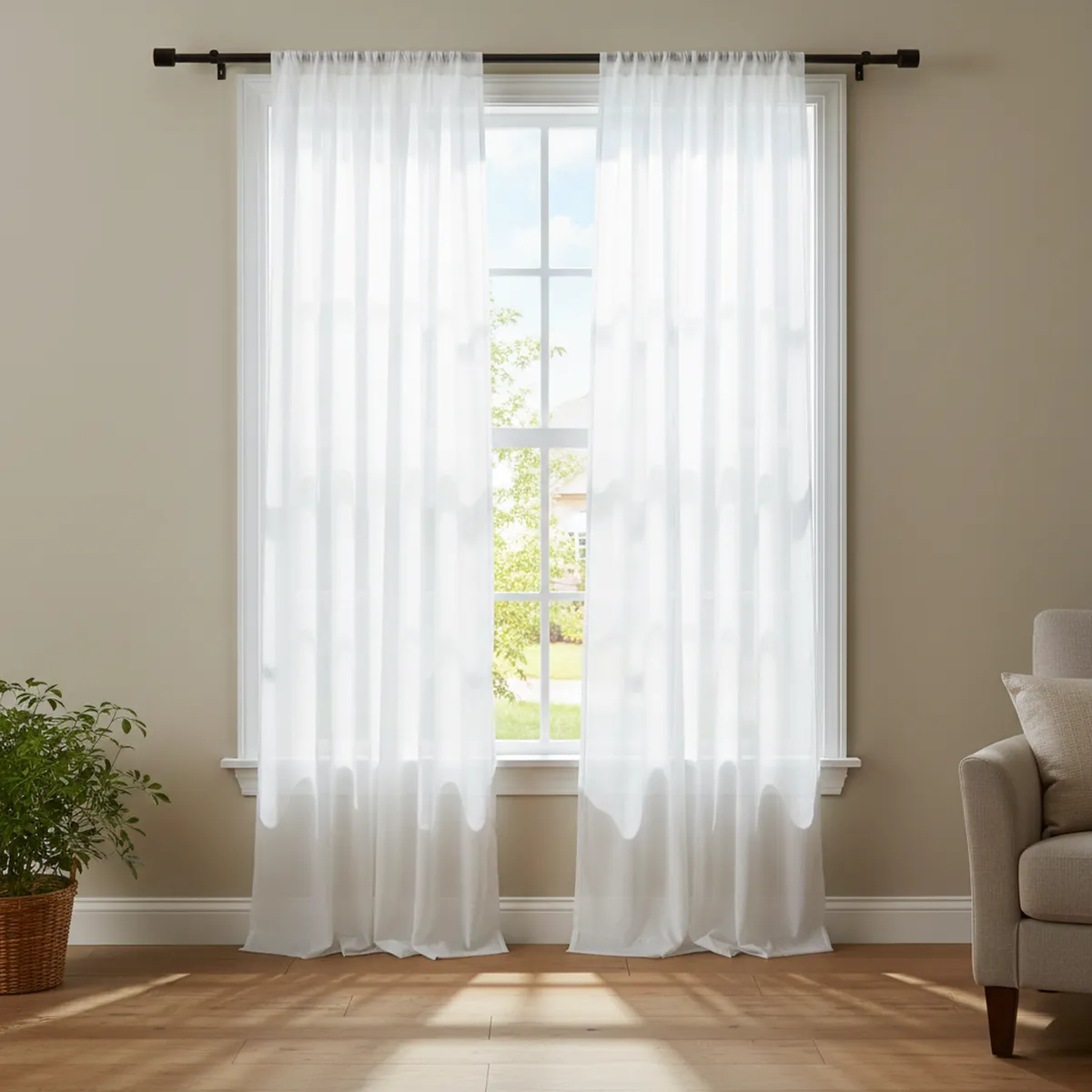 CHANTILLY - Set velo presilla 140x230 cm blanco