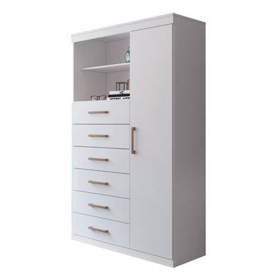 Cmoda 1 puerta 6 cajones blanco