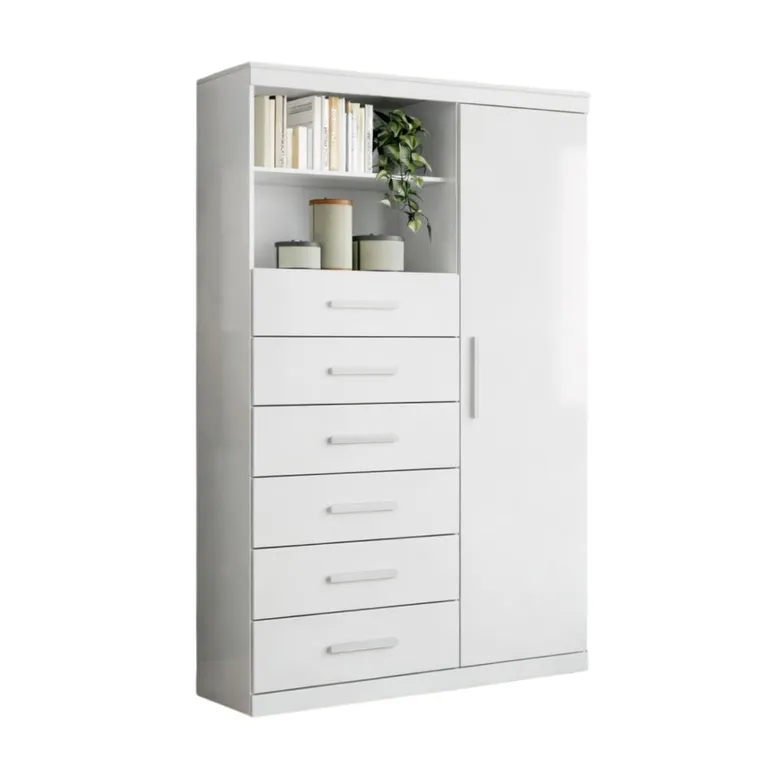 Cómoda 1 Puerta 6 Cajón(es) Maraba 96.2x163.5x40 cm Blanco