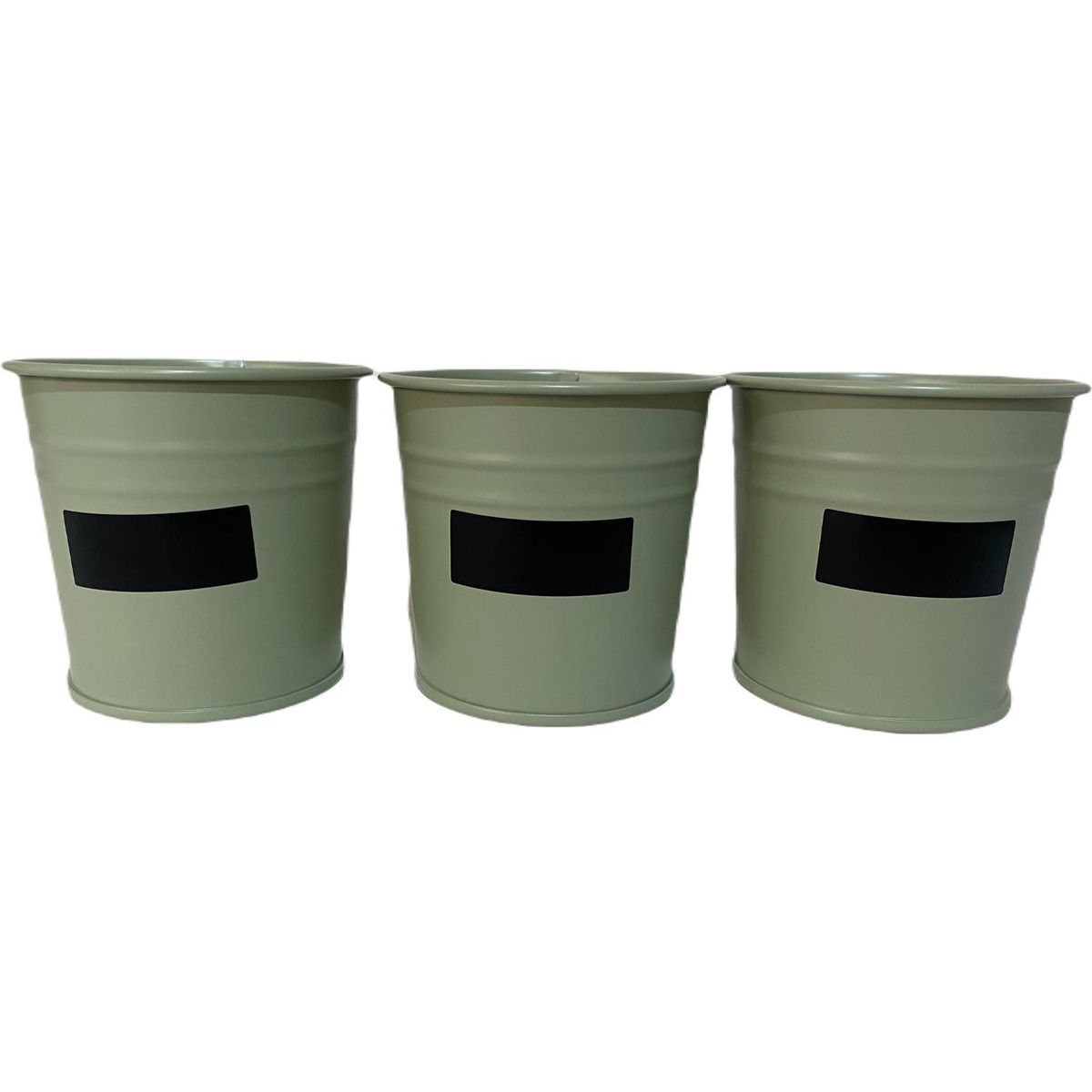 DECOGREEN - Set 3 Maceteros de Metal 30x10 cm Verde