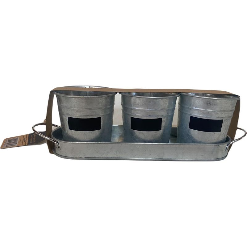 DECOGREEN - Set 3 maceteros metalicos vintage