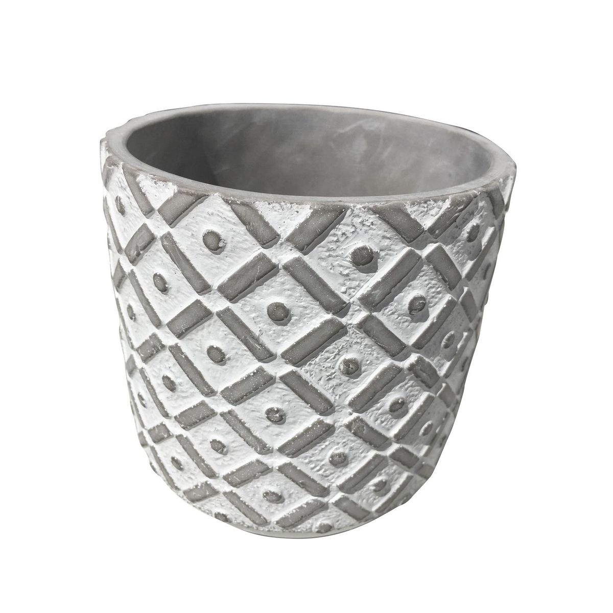 DECOGREEN - Macetero Rombo de Cemento 13x13.5 cm Gris