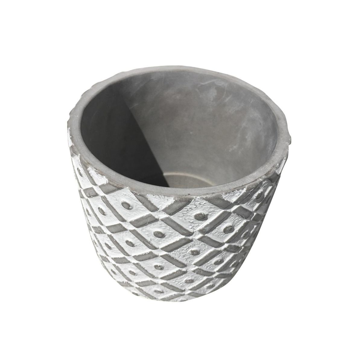 DECOGREEN - Macetero Rombo de Cemento 13x13.5 cm Gris