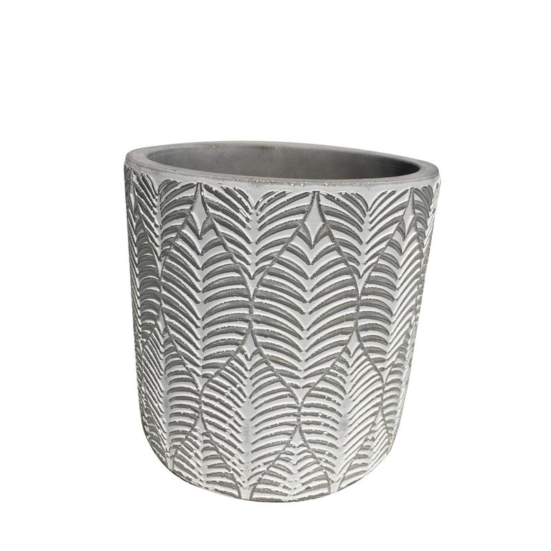 DECOGREEN - Macetero Hoja de Cemento 13x13.5 Gris