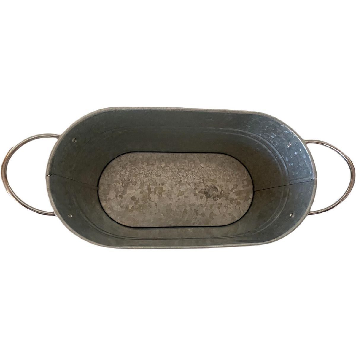 DECOGREEN - Macetero con Asa de Metal 24x10 cm Gris