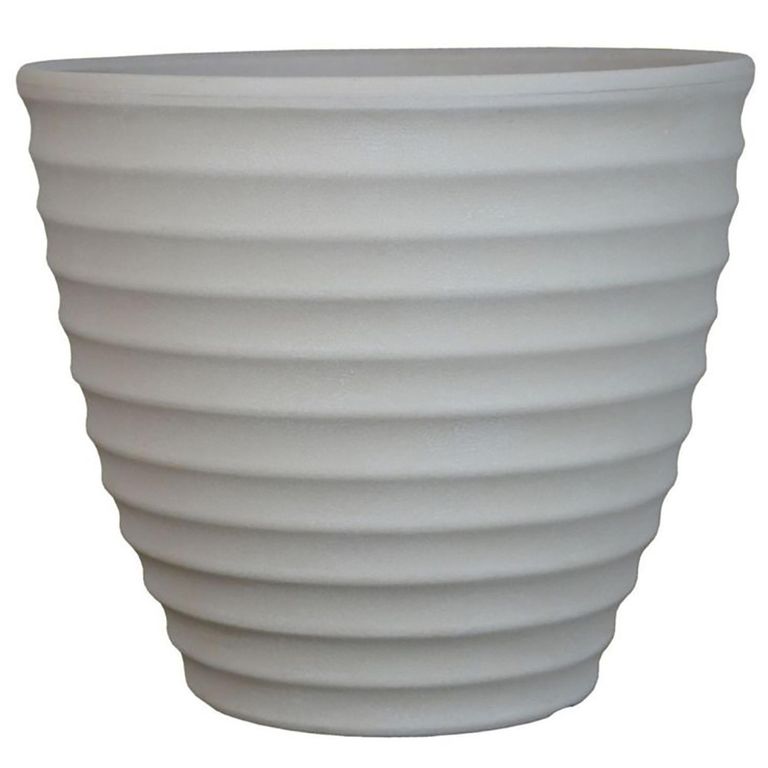 Macetero Rotomoldeado Colmena de Polietileno 33x27 cm Crema