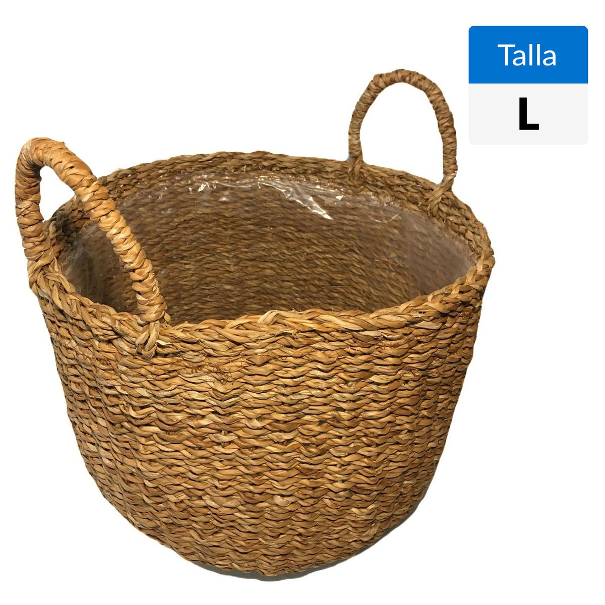 DECOGREEN - Macetero Canasto Delhi de Fibra de Vidrio 35x40 cm Café