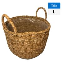 Macetero Canasto Delhi de Fibra de Vidrio 35x40 cm Café