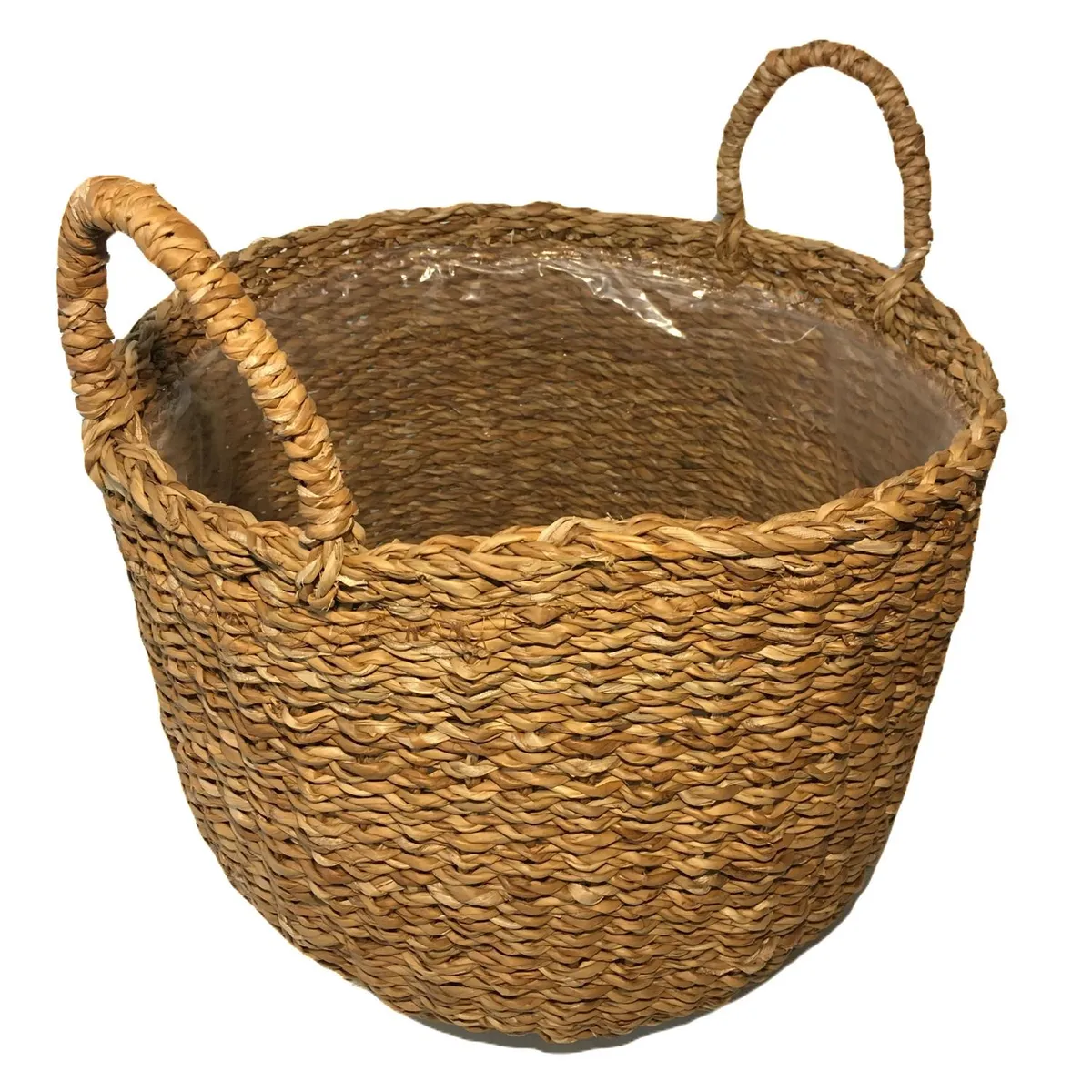 DECOGREEN - Macetero Canasto Delhi de Fibra de Vidrio 35x40 cm Café