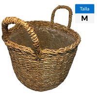 Macetero Canasto Delhi de Fibra de Vidrio 33x28 cm Café