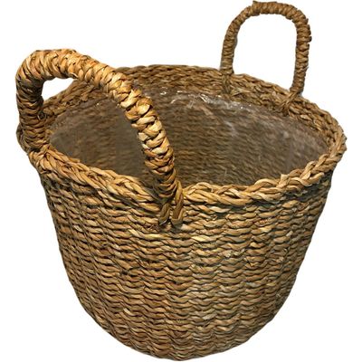 Imagen 2 del producto Macetero Canasto Delhi de Fibra de Vidrio 33x28 cm Café