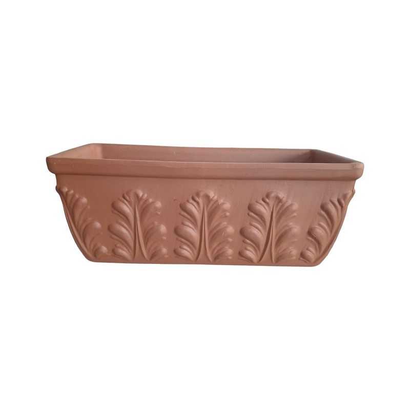 POTTERY - Jardinera Rectangular Romana 42cm con Relieve Deroma
