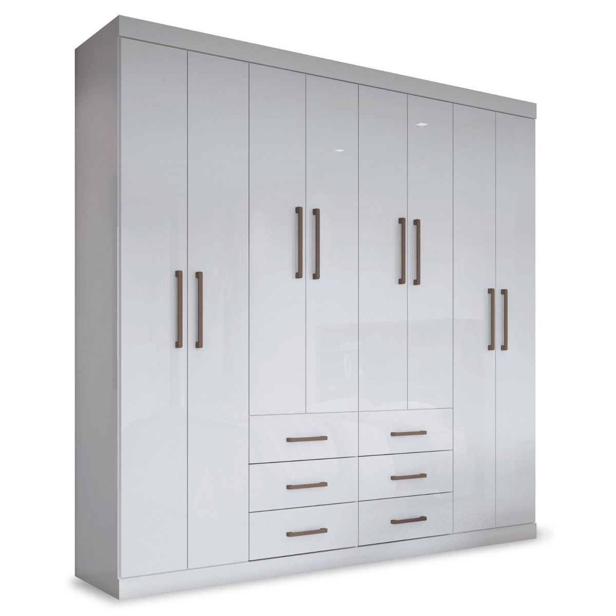 ONESSTA - Clóset Liverpool 8 Puerta(s) 6 Cajón(es) 7 Repisa(s) 212x210x46.3 cm Blanco