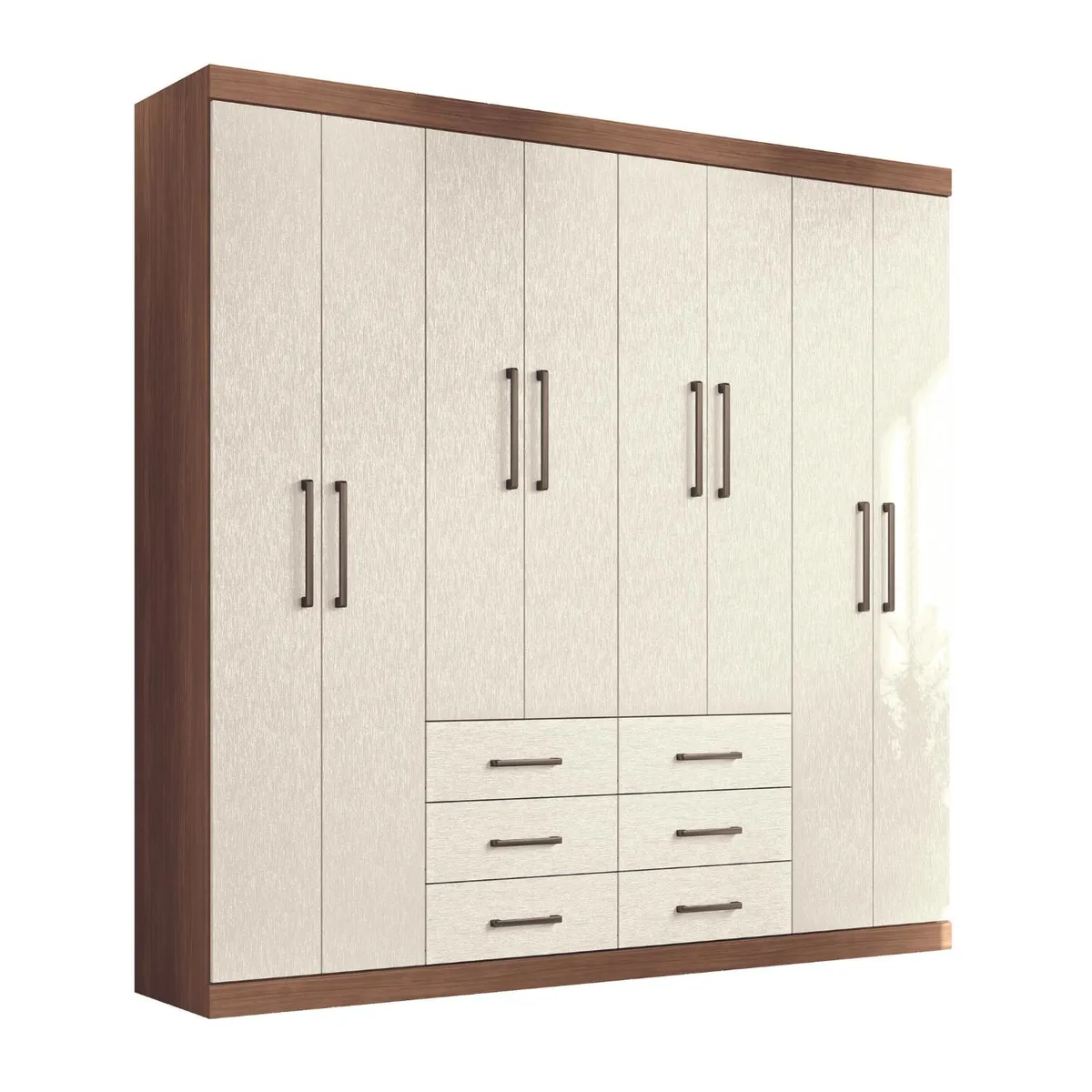 ONESSTA - Clóset Liverpool 8 Puerta(s) 6 Cajón(es) 11 Repisa(s) 212x210x46.3 cm Beige/Café