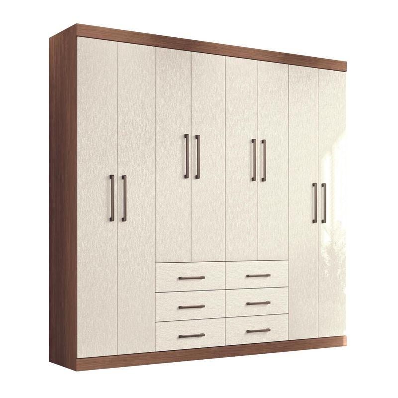 ONESSTA - Clóset Liverpool 8 Puerta(s) 11 Repisa(s) 212x210x46.3 cm Beige/Café