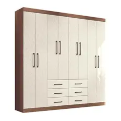ONESSTA - Clóset Liverpool 8 Puerta(s) 11 Repisa(s) 212x210x46.3 cm Beige/Café