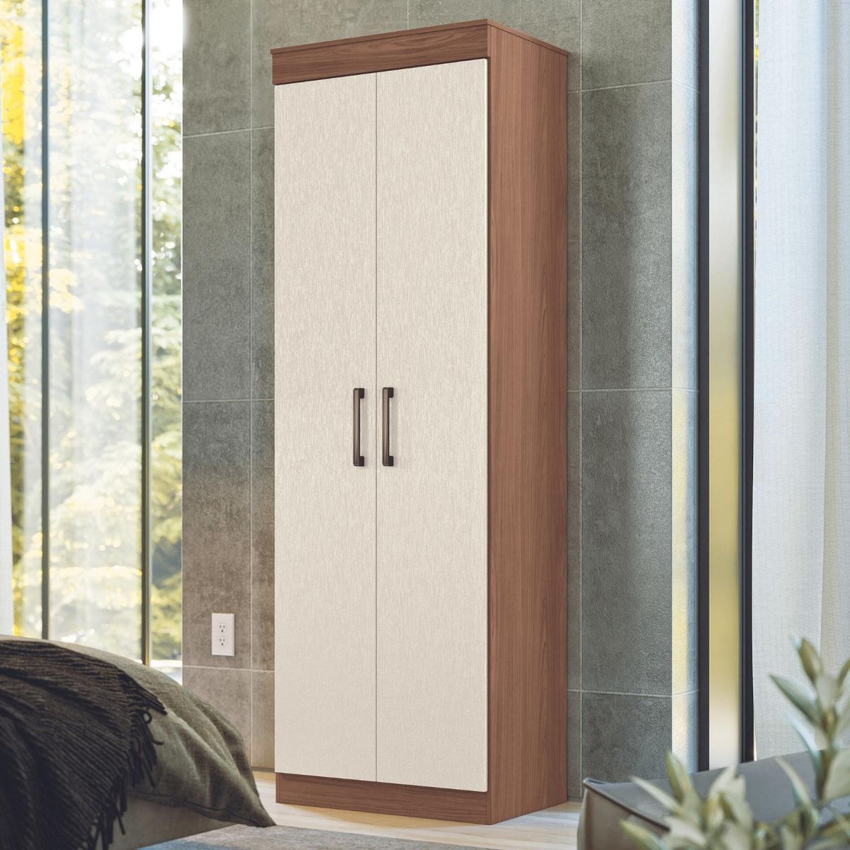ONESSTA - Clóset Multiuso 2 Puerta(s) 6 Repisa(s) 61xx40 cm Beige/Café