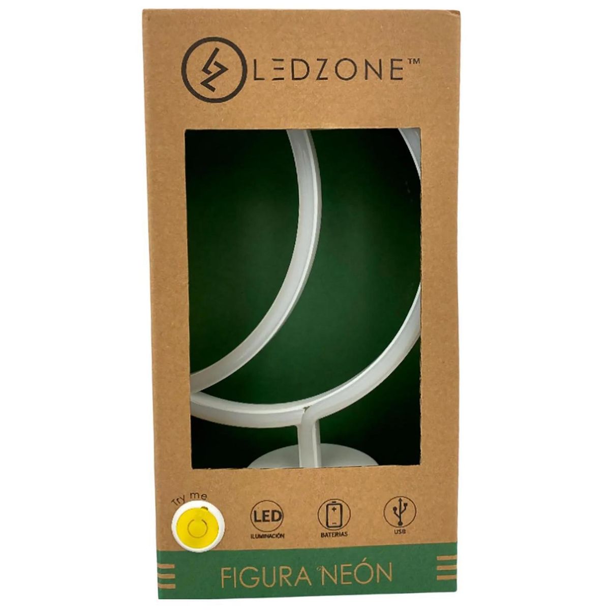 LEDZONE - Letrero Led Luna Dorado 8.5x16.7 cm