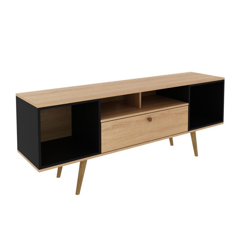 TECNOMOBILI - Rack TV 60 " R1488.0003 Almendra / negro 160x62x41.3 cm