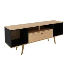 TECNOMOBILI - Rack TV 60 " R1488.0003 Almendra / negro 160x62x41.3 cm
