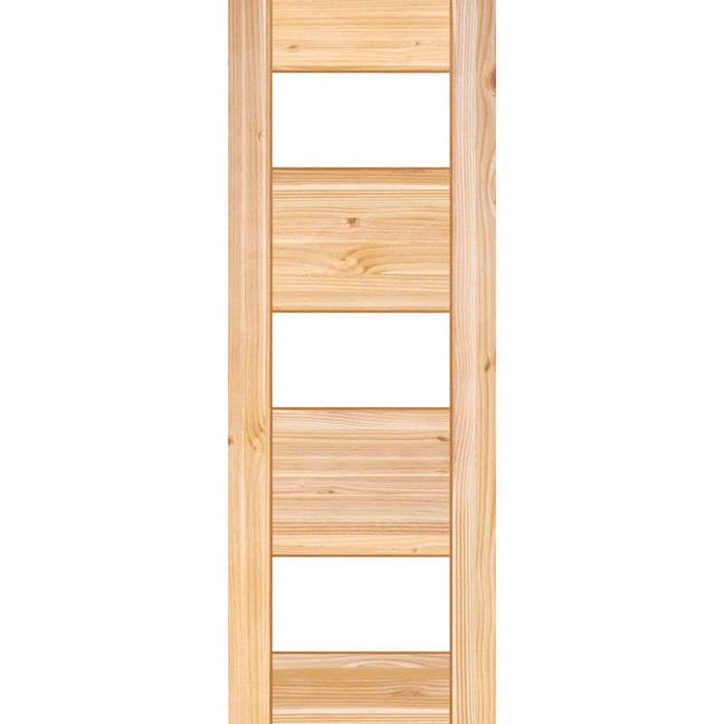 HOLZTEK - Puerta Exterior Madera pino oregón 100x200 cm Modelo 15 Natural