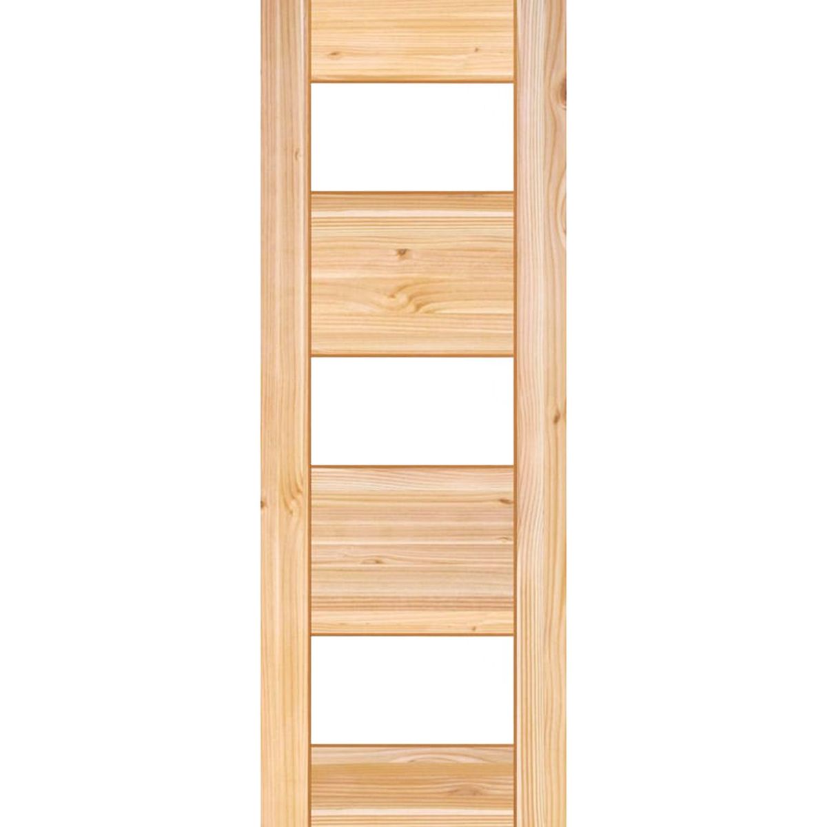 HOLZTEK - Puerta Exterior Madera pino oregón 100x210 cm Modelo 15 Natural