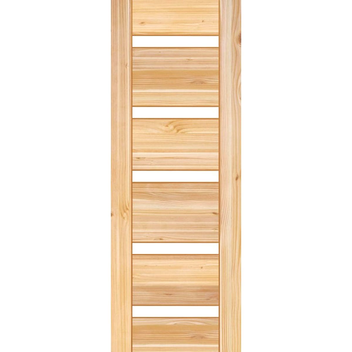 HOLZTEK - Puerta Exterior Madera pino oregón 90x200 cm Modelo 14 Natural