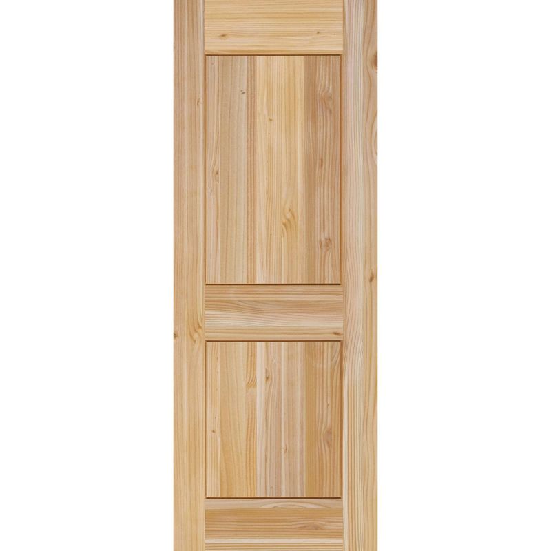HOLZTEK - Puerta Exterior Madera pino oregón 70x210 cm Modelo 207 Natural