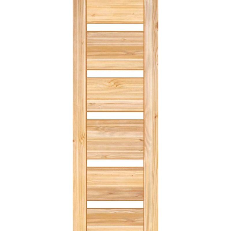 HOLZTEK - Puerta Exterior Madera pino oregón 70x200 cm Modelo 14 Natural