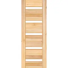 HOLZTEK - Puerta Exterior Madera pino oregón 75x200 cm Modelo 14 Natural