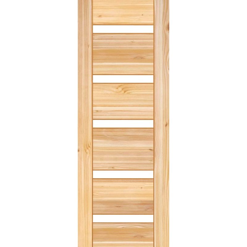HOLZTEK - Puerta Exterior Madera pino oregón 80x200 cm Modelo 14 Natural