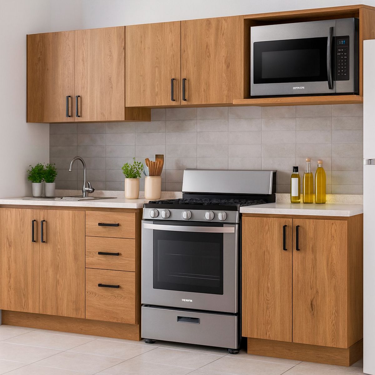 HOGA - Mueble para microondas Lotus castaño