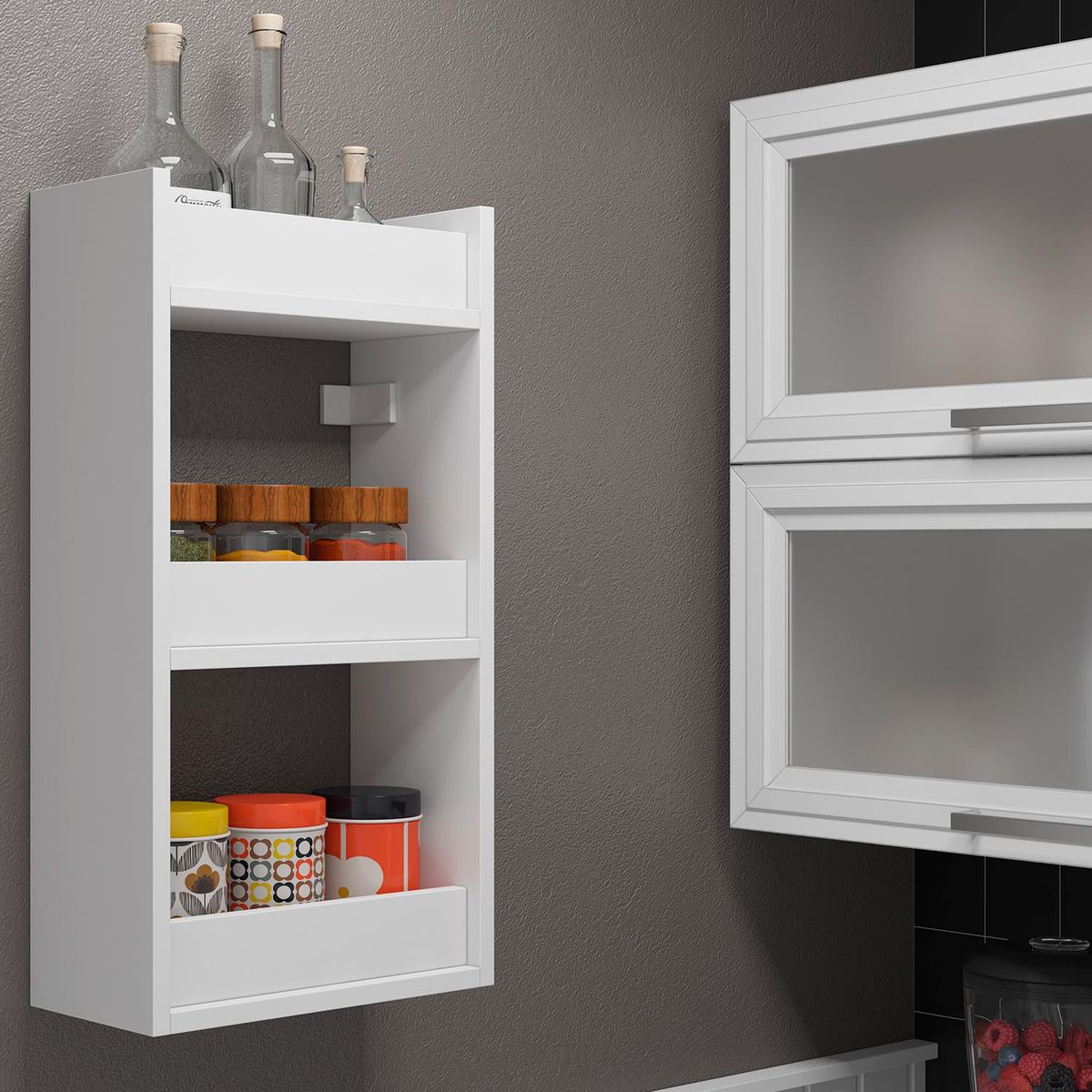 HOGA - Repisa Slim MDP 3 Nivel(es) 32x60x16 cm Blanco