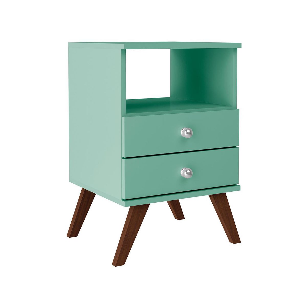 HOGA - Velador 2 Cajón(es) Retro 40x62x38 cm Oliva