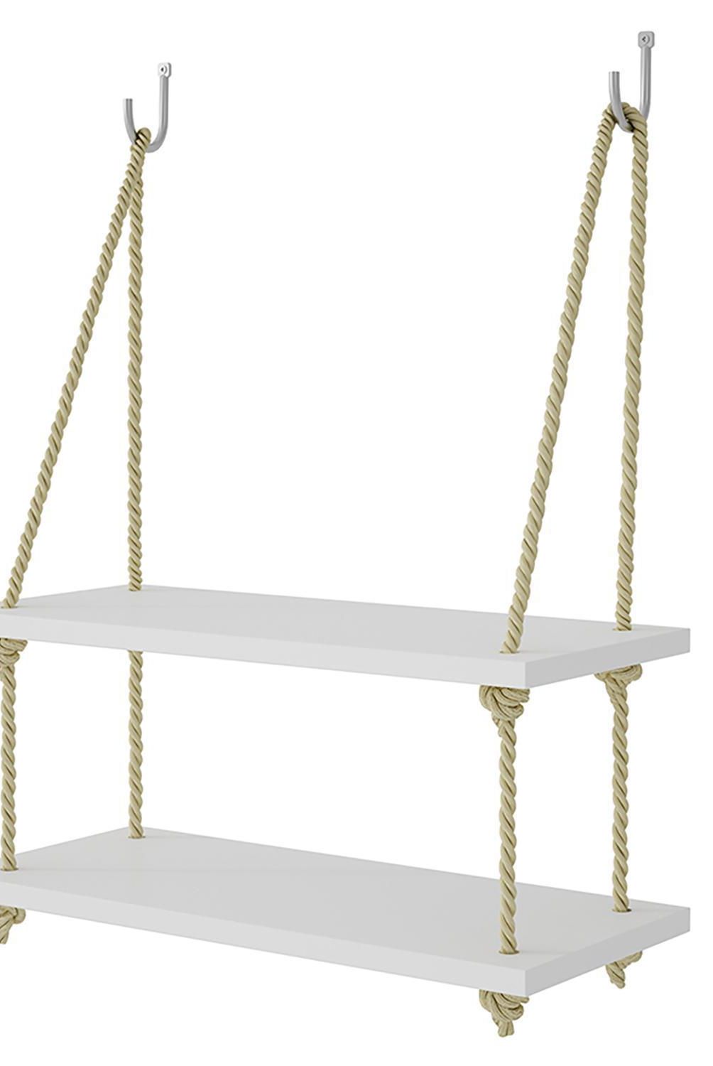 HOGA - Repisa Slim MDP 2 Nivel(es) 45x45x19 cm Blanco
