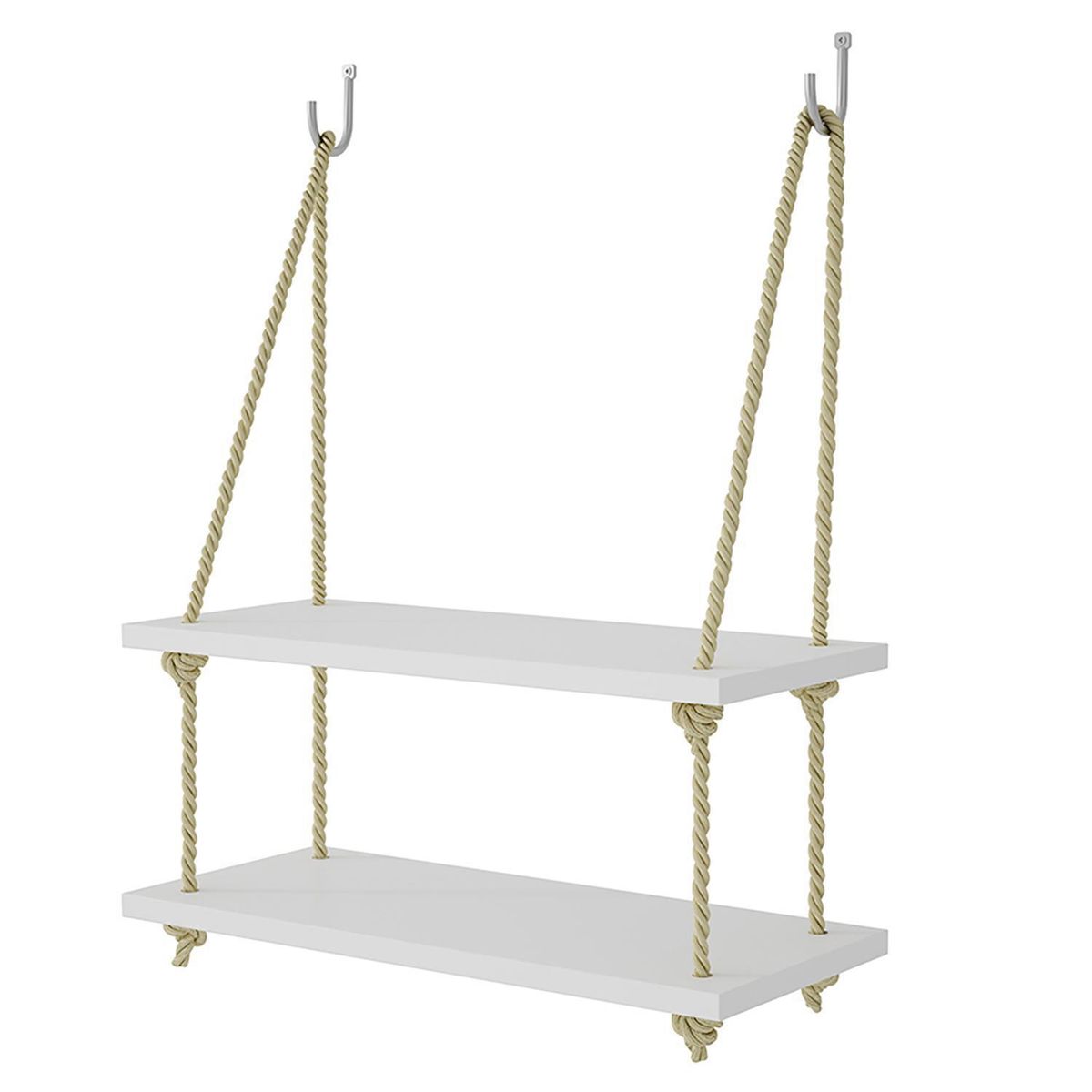 HOGA - Repisa Slim MDP 2 Nivel(es) 45x45x19 cm Blanco