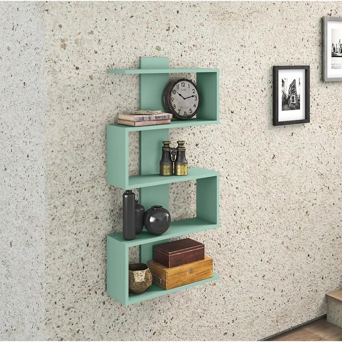 HOGA - Repisa Moscú MDP 4 Nivel(es) 50x106x17 cm Oliva