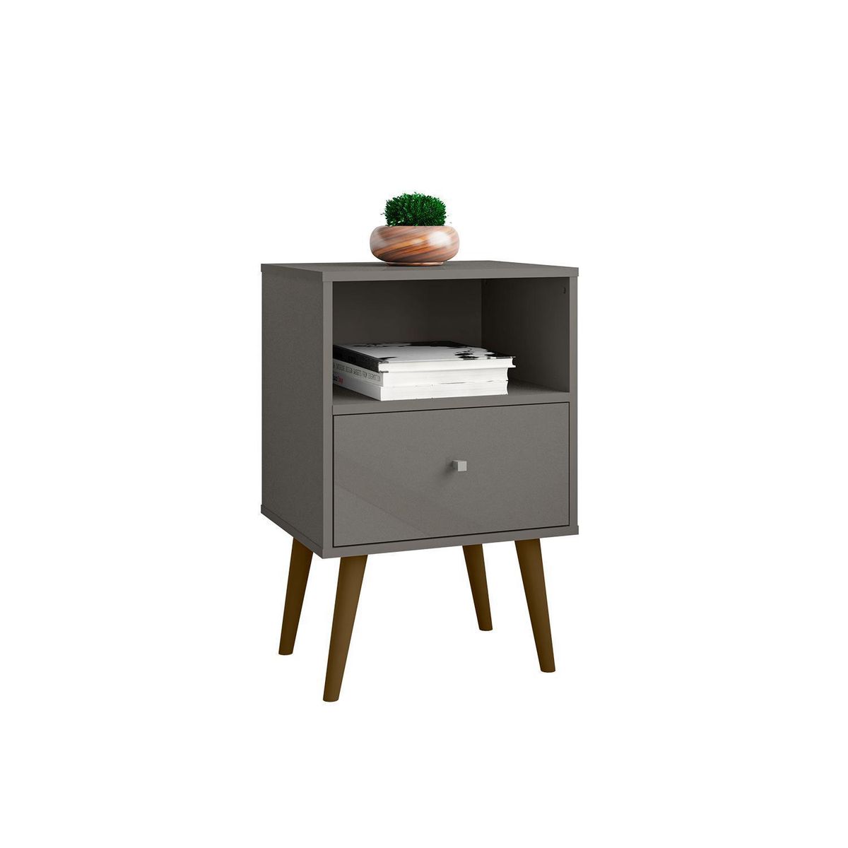 HOGA - Velador 1 Cajón(es) MB2014 45x69x36 cm Gris