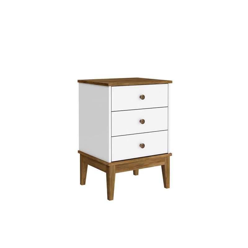 HOGA - Velador 3 Cajón(es) Colonial 45x66x38 cm Blanco
