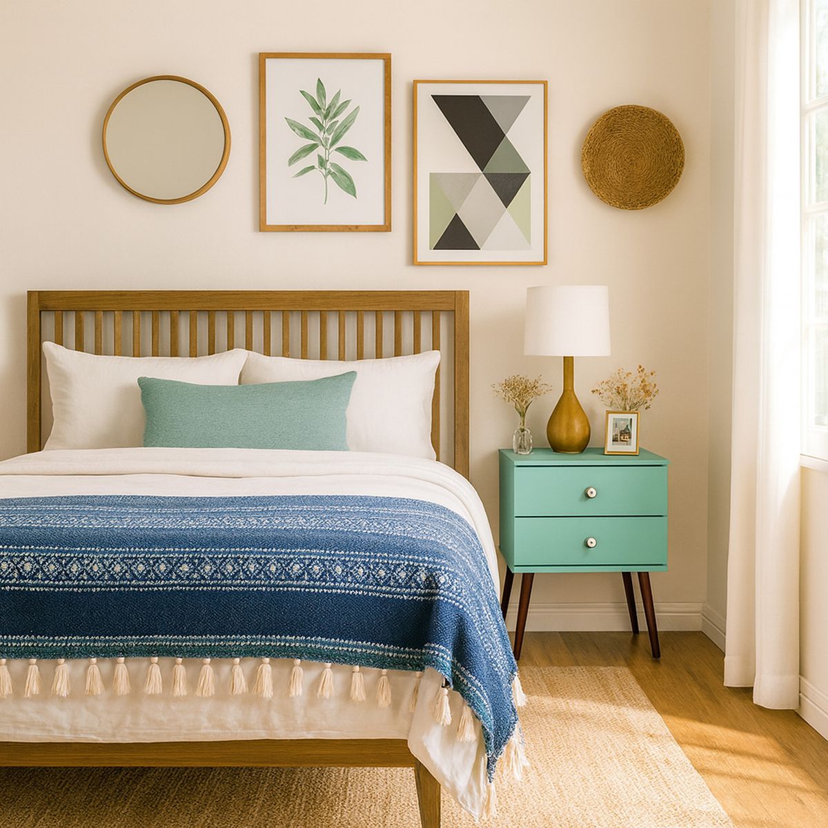 HOGA - Velador 2 Cajón(es) Felipe 50x60x38 cm Oliva