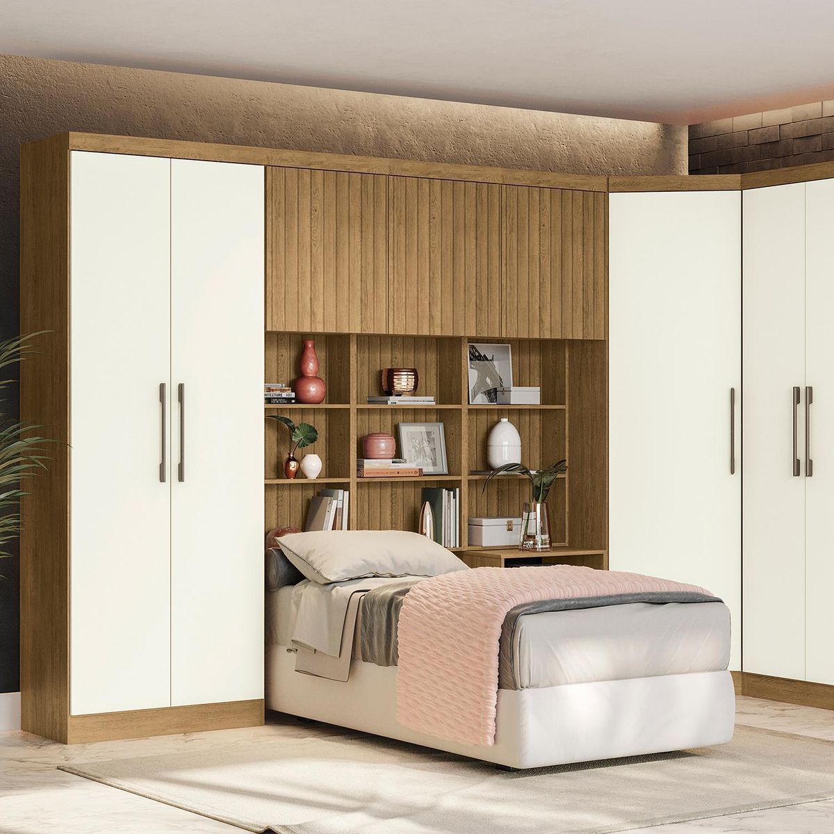 HOGA - Repisa Prisma MDP 2 Nivel(es) 54x91x19 cm Castaño