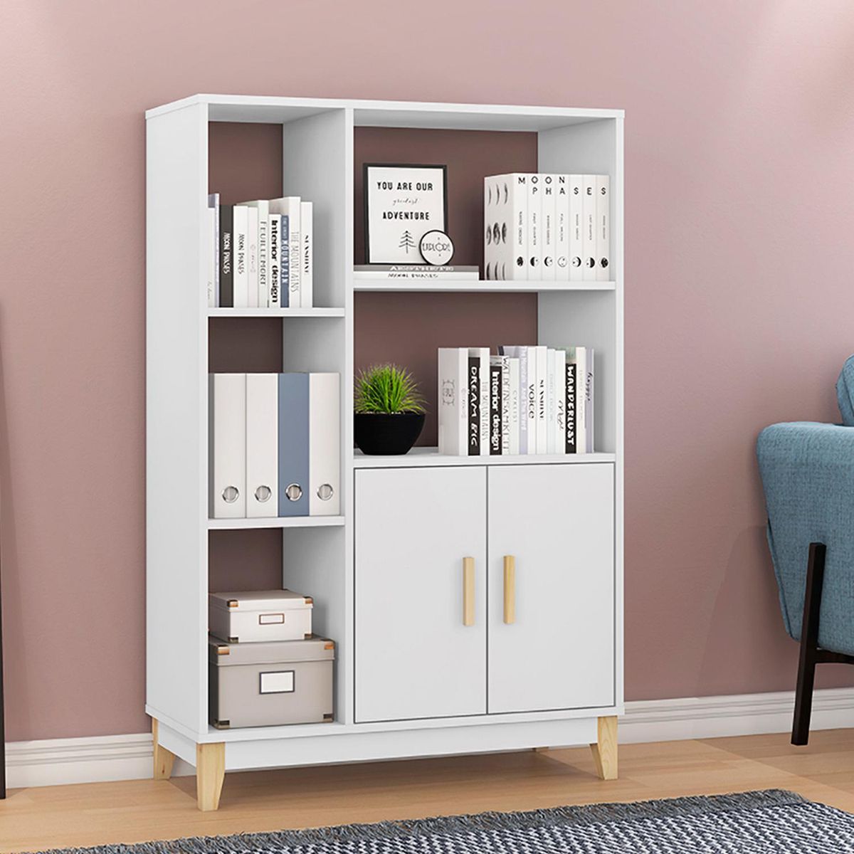 HOGA - Estante Atenea MDP 3 Nivel(es) 81x123x35 cm Blanco