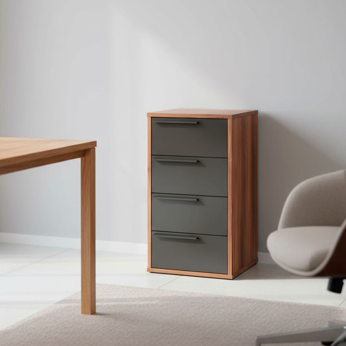 HOGA - Cajonera 4 Cajón(es) Office III 35x64x38 cm Café