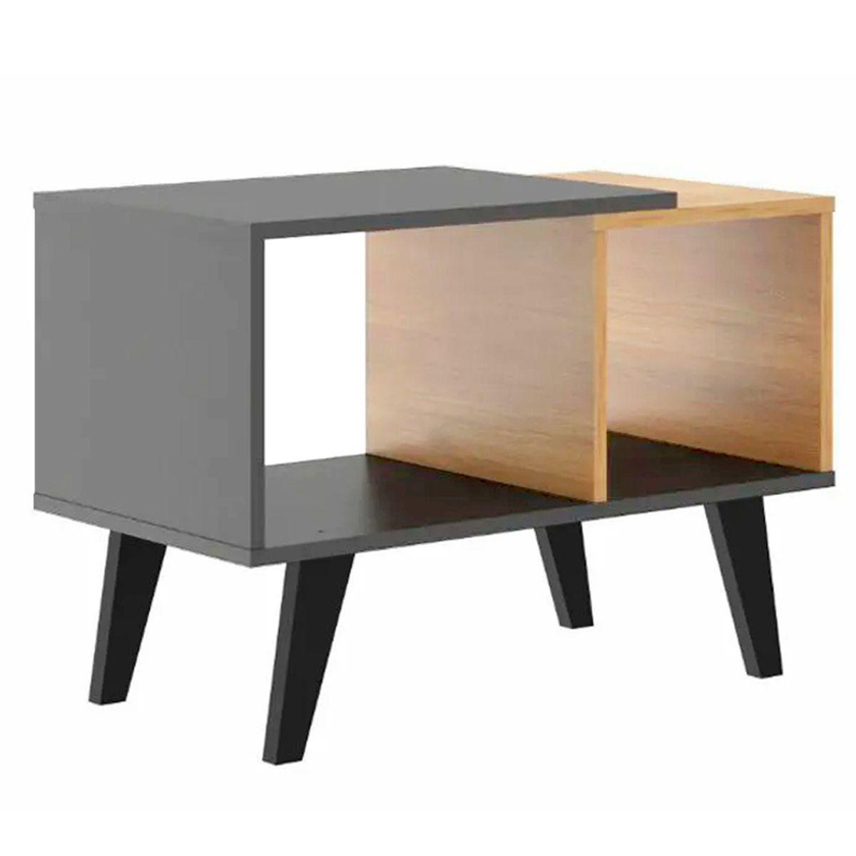 HOGA - Mesa de Centro Stark Gris Roble 68x36x48 cm