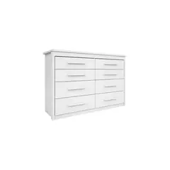 HOGA - Cómoda 8 Cajón(es) Elegance 135x95x48 cm Blanco