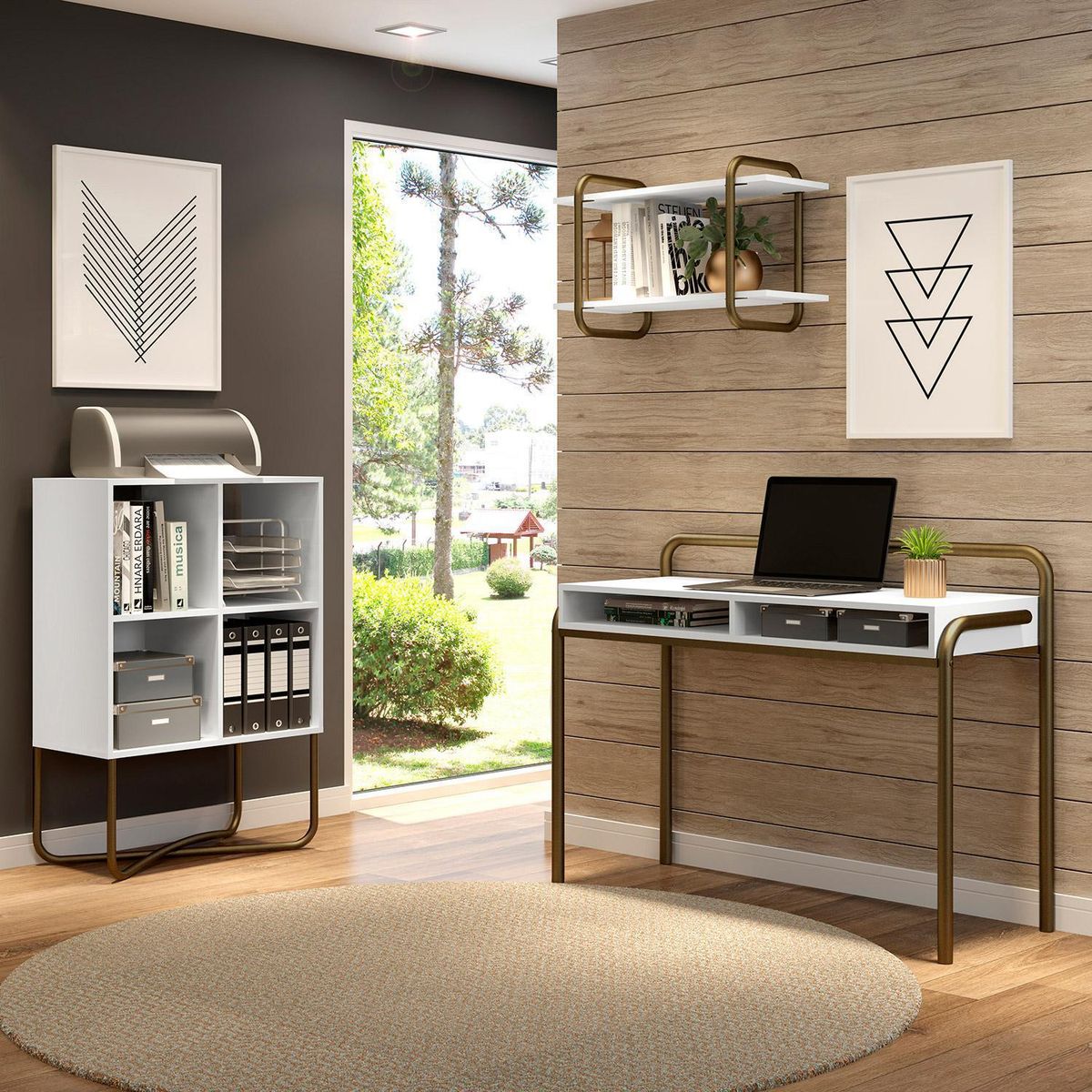 HOGA - Repisa Connect MDP 2 Nivel(es) 70x42x29 cm Blanco