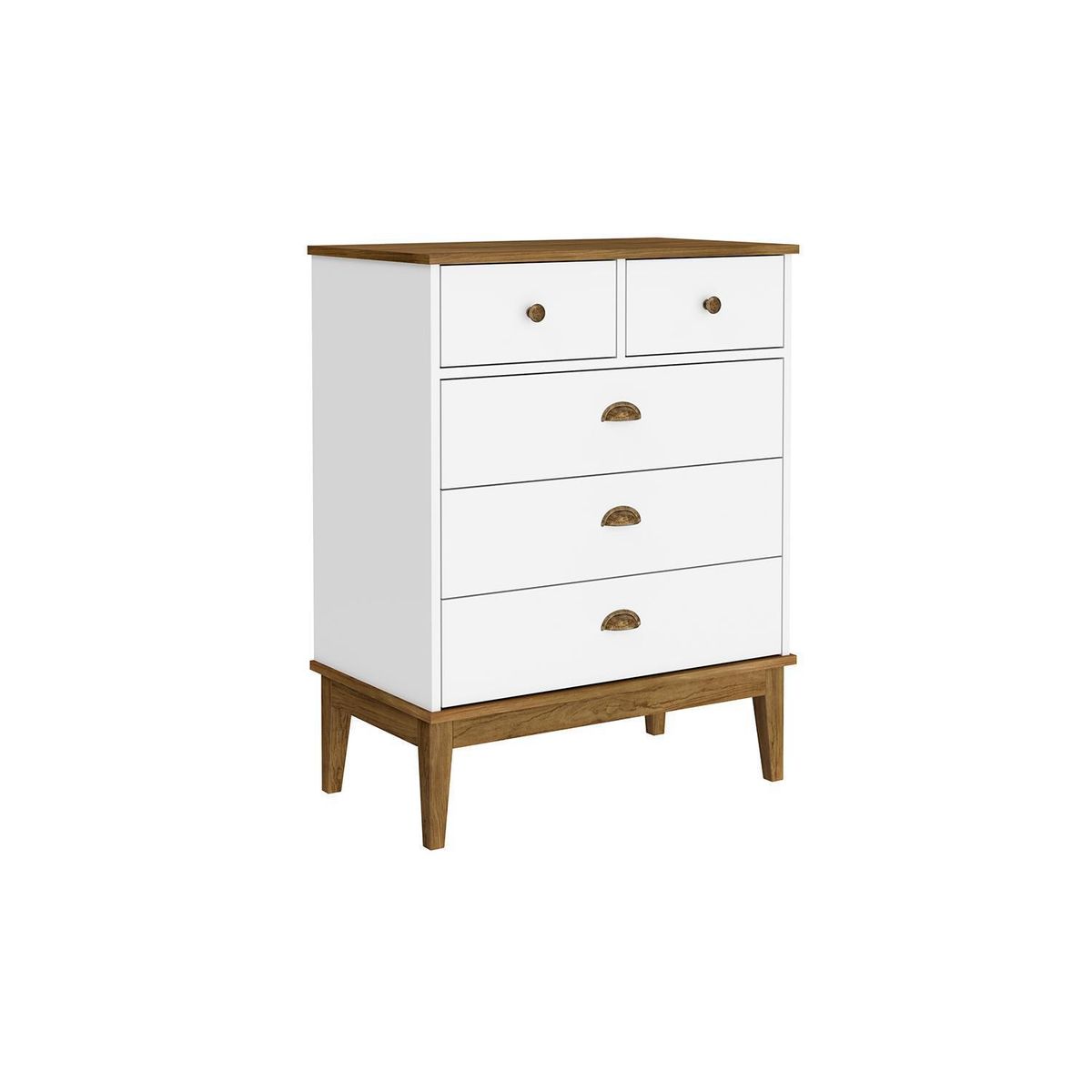 HOGA - Cómoda 5 Cajón(es) Colonial 70x90x41 cm Blanco